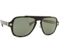 Versace Homme Versace VE2199 12524T Lunettes de soleil Métal Tortue Gris Géométrique Miroir