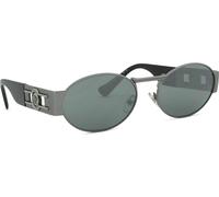 Versace Lunettes de soleil unisexe VE2264 10016G Métal gris, forme ronde, verres miroir