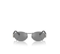 Versace Unisex VE2264 10016G Lunettes de soleil Métal Gris Gris Ronde Miroir Miroir