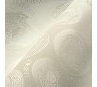 VERSACE 386116 Papier peint non tissé de luxe avec logo Medusa légèrement brillant 10,05 x 0,70 m Fabriqué en Allemagne