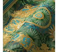 VERSACE 387032 Papier peint design Jungle Bleu doré vert palmiers Logo Medusa 10,05 x 0,70 m Fabriqué en Allemagne