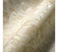 VERSACE 387063 Papier peint de luxe Motif floral Beige crème blanc vrilles baroque 10,05 x 0,70 m Fabriqué en Allemagne