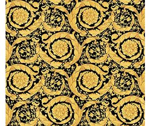 Versace 935834 93583-4 Papier peint intissé Barocco Birds avec ornements baroques 10,05 m x 0,70 m Noir métallisé Fabriqué en Allemagne