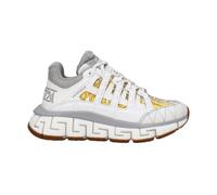 Versace - Baskets en cuir à lacets avec logos - Femme - Chaussures - Blanc - Taille: 39 EU