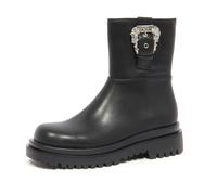 Versace - Bottines Véganes avec Détail Fermeture Éclair Latérale - Femme - Chaussures - Noir - Taille: 40 EU