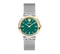 Versace - Cadran vert montre analogique en acier inoxydable - Femme - Accessoires - Gris - Taille: ONE Size