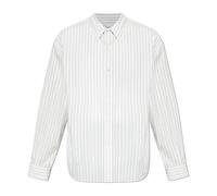 Versace - Chemise ample rayée en popeline de coton - Homme - Chemises - Blanc - Taille: S