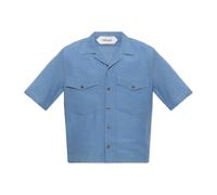 Versace - Chemise décontractée en lin - Homme - Chemises - Bleu - Taille: S