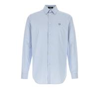 Versace - Chemise Slim à Rayures en Popeline de Coton - Homme - Chemises - Bleu - Taille: 2XL