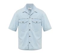 Versace - Chemise en coton denim avec logo brodé - Homme - Chemises - Bleu - Taille: S