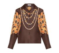 Versace - Chemise en twill de soie imprimée - Femme - Blouses et Chemises - Brun - Taille: 38 FR