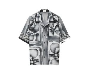 Versace - Chemise Manches Courtes - Homme - Chemises - Noir - Taille: XL