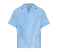 Versace - Chemise Regular en Coton-Soie Jacquard - Homme - Chemises - Bleu - Taille: M