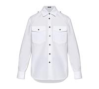Versace - Chemise Regular en Popeline de Coton - Femme - Blouses et Chemises - Blanc - Taille: 40 FR