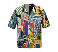 Versace - Chemise Regular en Twill de Soie Imprimé - Homme - Chemises - Multicolore - Taille: M