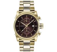 Versace - Chrono Urban Montre Homme Or Acier Inoxydable Cadran Marron - Homme - Accessoires - Jaune - Taille: ONE Size