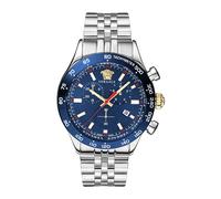 Versace - Chronographe homme Hellenyium Ve2U01024 Bleu Argent - Homme - Accessoires - Gris - Taille: ONE Size