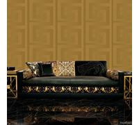Versace Clé Grecque Papier Peint & Bordure Luxe Créateur Brillant Vinyl