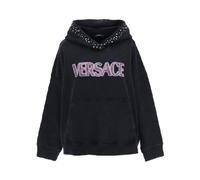 Versace - Cotton Logo SweaT-shirt - Femme - Sweatshirts et sweats à capuche - Noir - Taille: 36 FR