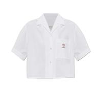 Versace - Cotton-Poplin Crop Shirt - Femme - Blouses et Chemises - Blanc - Taille: 34 FR