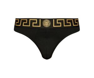 Versace - Culotte String en Coton - Homme - Sous-vêtements - Noir - Taille: L
