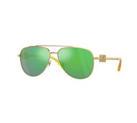 Versace Enfant VK2002 10023R Lunettes de soleil Métal Or Vert Pilote Miroir Miroir