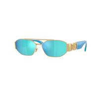 Versace Enfant Versace VK2003 100255 Lunettes de soleil Métal Or Vert Carré Miroir