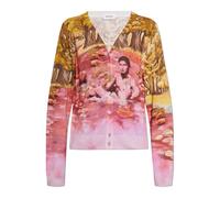 Versace, Femme, Pulls, Multicolore, Taille: 36 FR Printed Silk Knit Cardigan