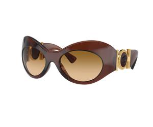 Versace Femme Sunglass VE4462 - Couleur du Monture: Transparent Marron, Couleur de Lentille: Marron dégradé Jaune