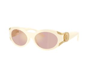 Versace Femme Sunglass VE4503U - Couleur du Monture: Blanc-lait, Couleur de Lentille: Miroir Rose et Doré