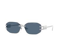 Versace Femme VE2274 100080 Lunettes de soleil Métal Argent Bleu Géométrique Normale