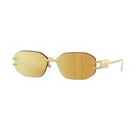 Versace Femme VE2274 10027P Lunettes de soleil Métal Or Marron Géométrique Miroir