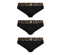 Versace - Greca Border Briefs 3-Pack - Homme - Sous-vêtements - Noir - Taille: 3XL