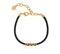 Versace - Greca Leather Bracelet - Homme - Accessoires - Noir - Taille: ONE Size