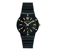 Versace Greca Logo Collection Montre de luxe pour homme avec un bracelet noir/doré avec un boîtier IP noir/IP en or jaune et un cadran noir, noir, OS, Versace | Logo Greca
