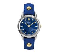 Versace - Greca Montre Bracelet en Cuir avec Clous - Femme - Accessoires - Bleu - Taille: ONE Size