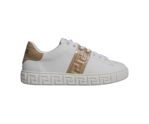 Versace - Greca Print Baskets Basses Blanches - Homme - Chaussures - Blanc - Taille: 39 EU