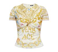 Versace - Haut avec drapage décoratif et une épingle de sûreté - Femme - Tops - Beige - Taille: 34 FR
