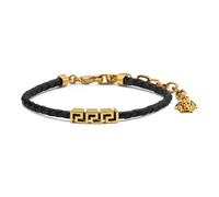 Versace, Homme, Accessoires, Noir, Taille: ONE Size Greca Leather Bracelet