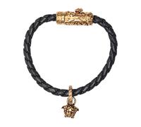 Versace, Homme, Accessoires, Noir, Taille: S Medusa Braided Leather Bracelet