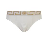 Versace, Homme, Sous-vêtements, Blanc, Taille: 2XL Slip Blanc en Jersey Bio à Taille Basse