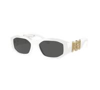 Versace Homme Sunglass Biggie - Couleur du Monture: Blanc, Couleur de Lentille: Gris foncé
