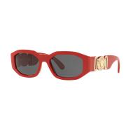 Versace Homme Sunglass Biggie - Couleur du Monture: Rouge, Couleur de Lentille: Gris foncé