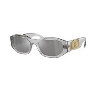 Versace Homme Sunglass Biggie - Couleur du Monture: Transparent Gris, Couleur de Lentille: Gris clair Effet miroir Agent