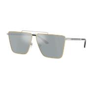 Versace Homme Sunglass VE2266 - Couleur du Monture: Or/Argent, Couleur de Lentille: Effet miroir dégradé Bleu Argent