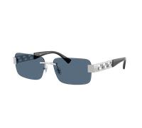 Versace Homme Sunglass VE2298 - Couleur du Monture: Argent, Couleur de Lentille: Bleu foncé