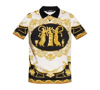 Versace, Homme, Tops, Jaune, Taille: M Polo Imprimé Hall of Heroes