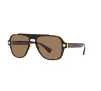 Versace Homme VE2199 1252LA Lunettes de soleil Métal Tortue Orange Géométrique Polarisé