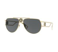 Versace Lunettes de soleil VE2225 100287 Monture métal or, verres gris Pilote Homme