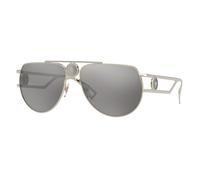 Versace Homme Versace VE2225 12526G Lunettes de soleil Métal Or Gris Pilote Miroir Miroir